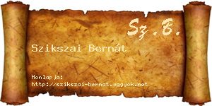 Szikszai Bernát névjegykártya